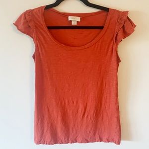 Ruffle sleeves short sleeve blouse!